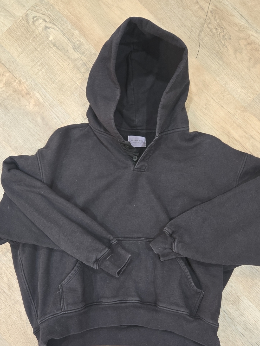 Fear of God Black Hooded Pullover Sweatshirt